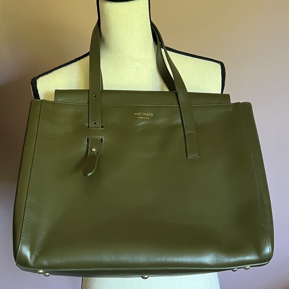 Meli Melo Olive Green‎ Leather Tote